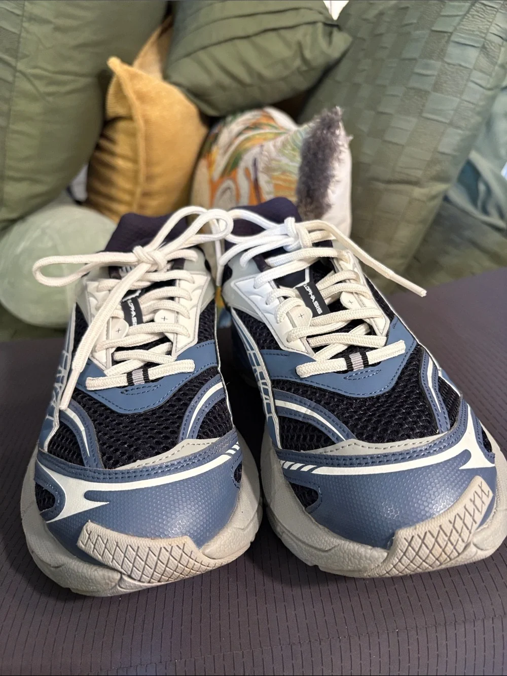 Puma Velophasis Men's Navy, Light Blue and White Mesh Lace-Up Sneakers